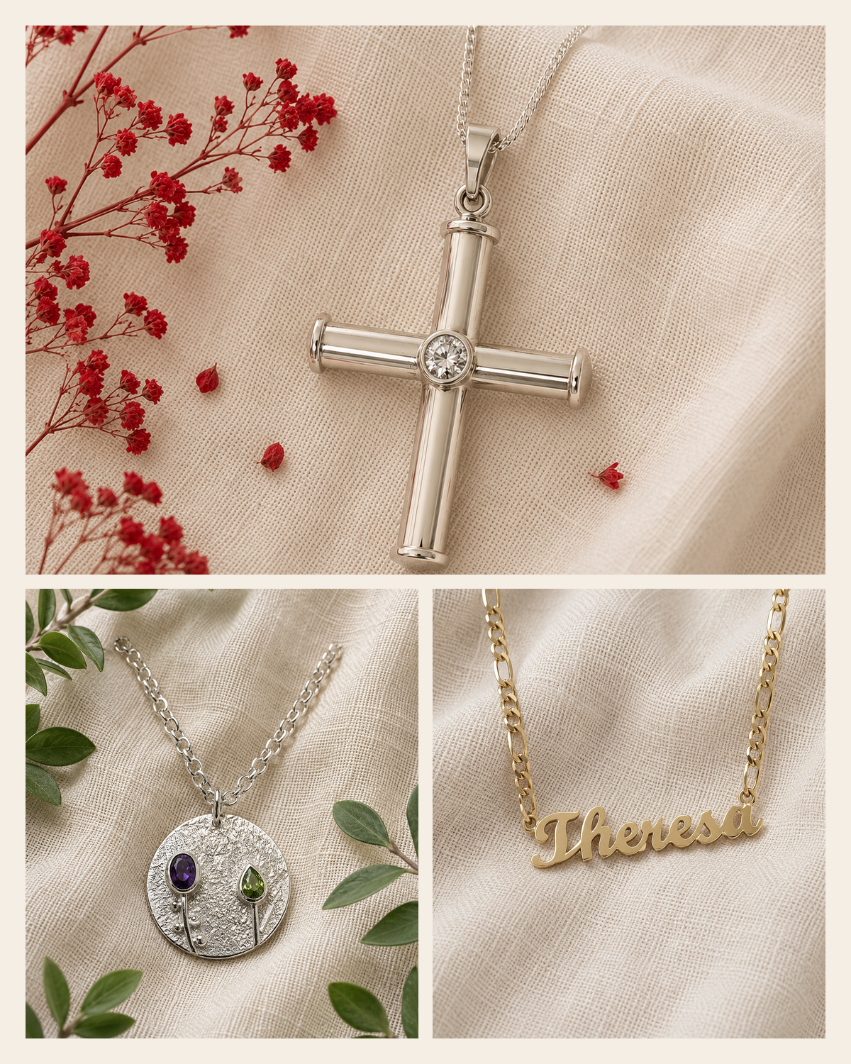 A selection of handmade necklaces from the Ruby Goldsmith collection